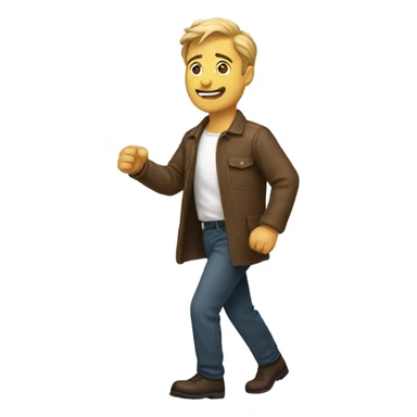 man go to the right sticker