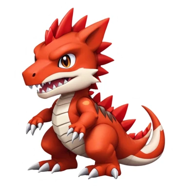Cute Baby Chibi Digimon-Guilmon-Tyrantrum-Tyrunt-hybrid (full body) sticker