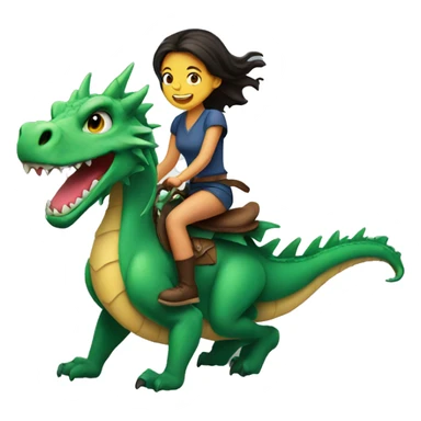Girl riding a dragon sticker