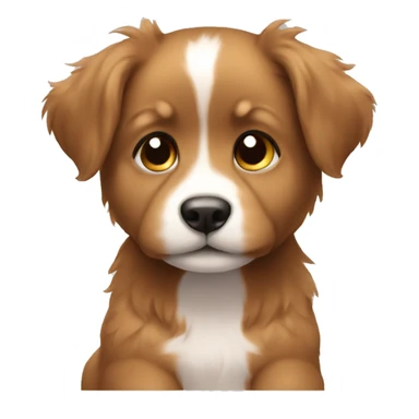 A very very very cute puppy with hair  sticker
