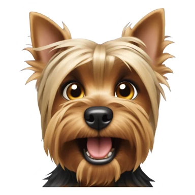 Yorkie showing its teeth growling sticker