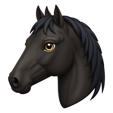 Black horse face sticker