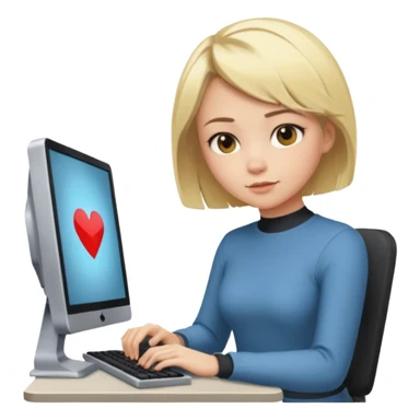 chica rubia de pelo corto jugando valorant en un ordenador  sticker