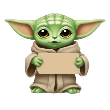  baby yoda holding a blocking sign sticker
