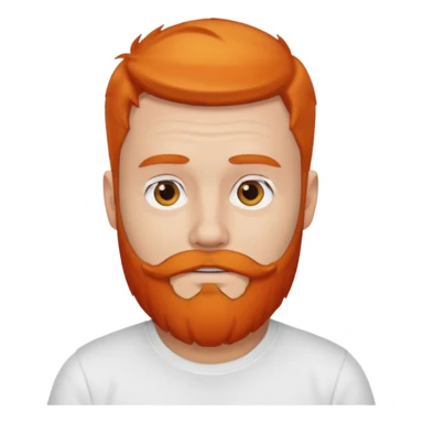 man with orange beard in white t shirt sticker