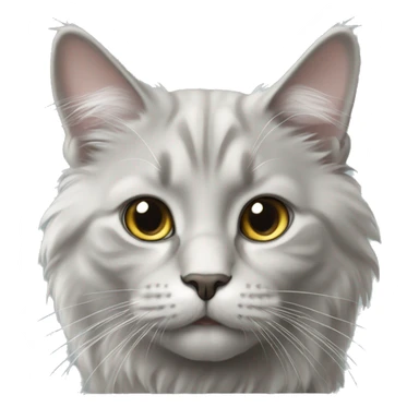cat, pale grey, britsh long hair sticker