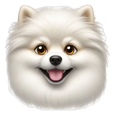 White cute Pomeranian  sticker