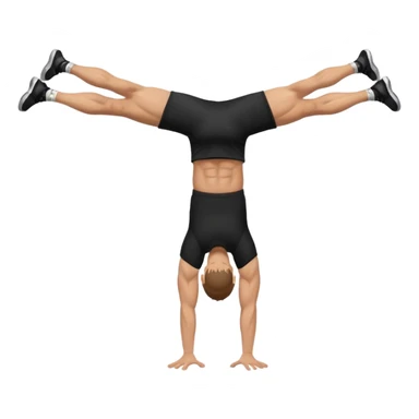 black shorts and t shirt white man one hand handstand sticker