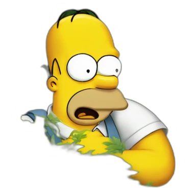 Homer simpson hiding in the bushes sticker