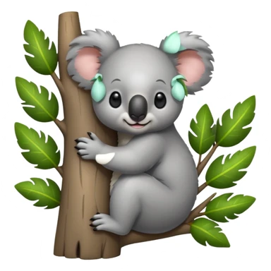 Koala and tree hugging each other sticker