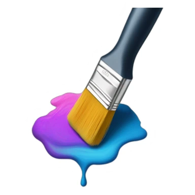 paint brush and colors sticker