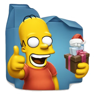 simpson giving a thumbs up and a gift sticker