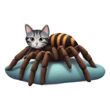 Tarantula snuggling with cat  sticker