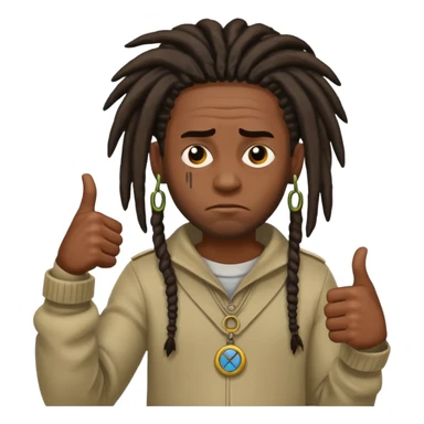 Thumbs down black skinned guys with dreads sticker