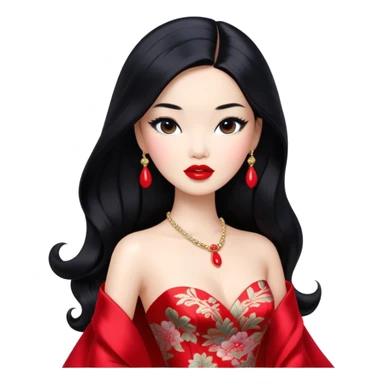 glamorous asian barbie  sticker