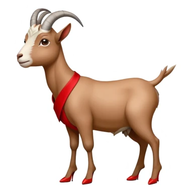 Goat wearing a red dress on high heels sticker