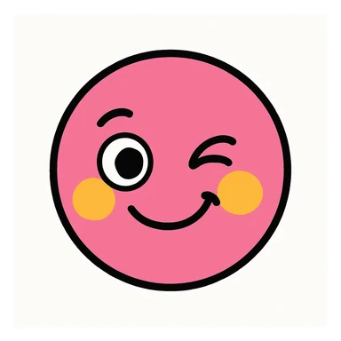 pink winking emoji sticker