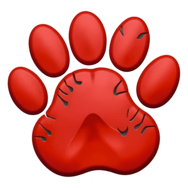 Red Wildcat paw print sticker