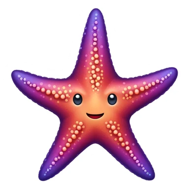 color gradient between red and purple glitter cute starfish sticker
