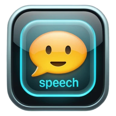 futuristic matte glass transluscent text to speech generator sticker