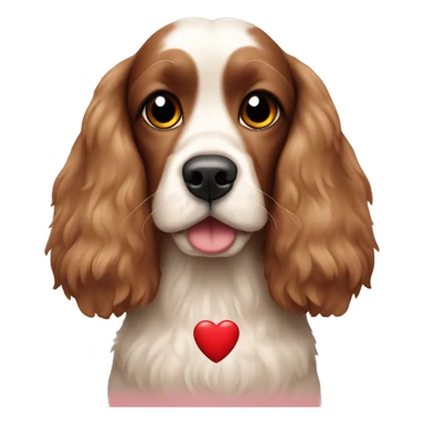 cocker spaniel with red heart eyes  sticker