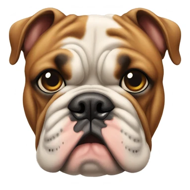 british bulldog with one small brown patch on his head sticker