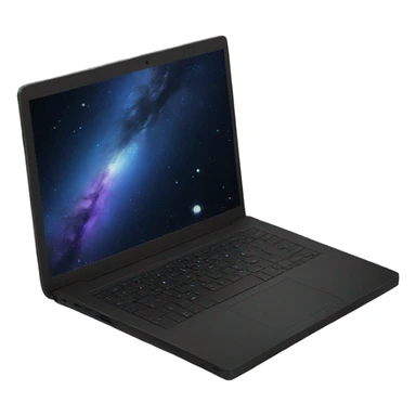 black laptop with galaxy wallpaper sticker