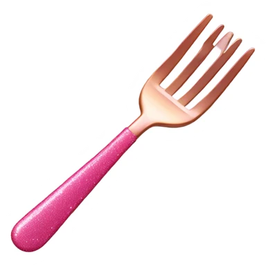 Pink kitchen fork with glitter  sticker