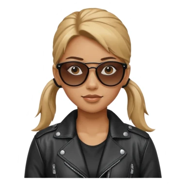 Biker Gang with Sunglasses, Woman with ponytail, sunglasses sticker