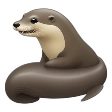 Loutre sur baleine sticker