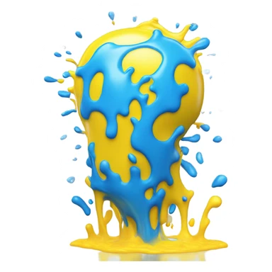 blue and yellow splash sticker
