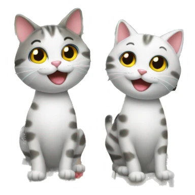 two happy cats buying a house sticker