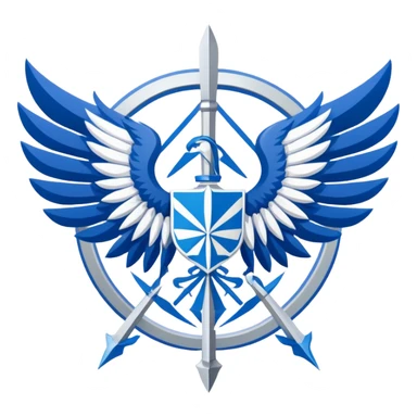 Survey Corps logo from Attack on Titan, Wings of Freedom emblem, overlapping blue and white wings sticker