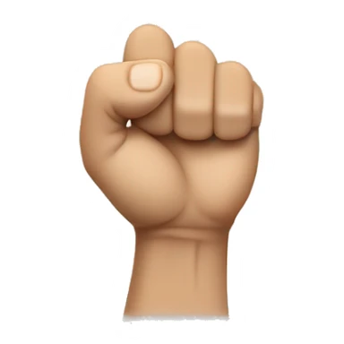 Clenched fist with thumb pointing out through between middle finger and ring finger sticker