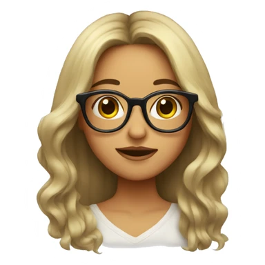 Mexican girl with big glasses with a little long hair  sticker