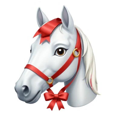 white horse’s face with winning thing sticker