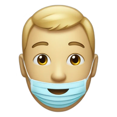 smiling face with a mask in his hands sticker