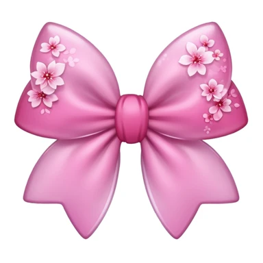 sakura bow with frosted glass effect sticker