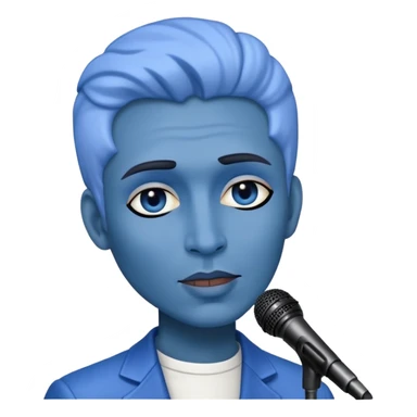 Blue middle singer sticker