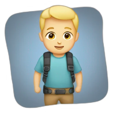 Blonde man wearing a baby inward facing in a baby carrier sticker