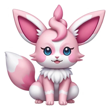 Sylveon-Skitty-Fakémon-hybrid-creature (full body)  sticker