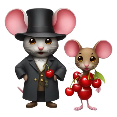 Mouse and person dressed as a cherry  sticker