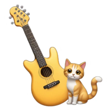 Kat met gitaar sticker