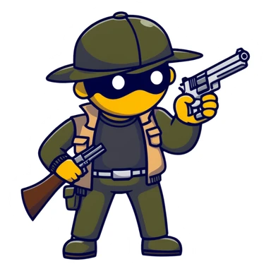 Doddieman character with a gun sticker