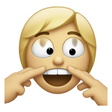 Emoji laughing and crying with hand over mouth sticker