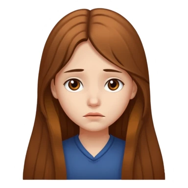 chica cabello largo, que este triste. sticker