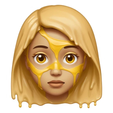 Girl in gluey face sticker