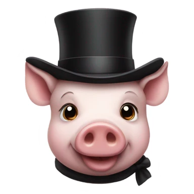 A pig with a top hat sticker