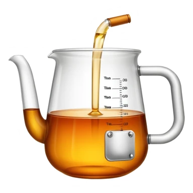 tea in a laboratory measuring cup sticker