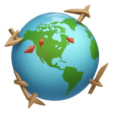 earth with arrows around it sticker